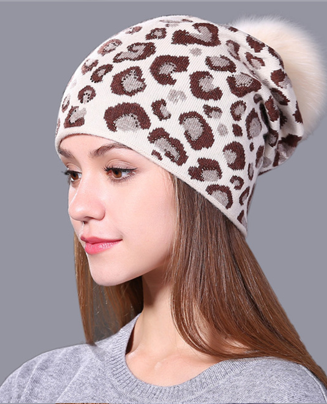 Leopard Print Knitted Winter Hat Leopard Print Knitted Winter Hat