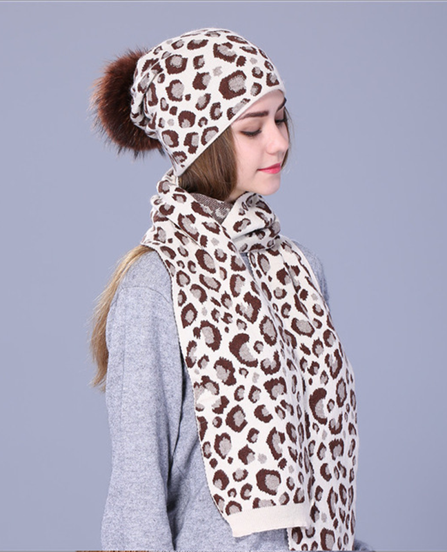 Leopard Print Knitted Winter Hat Leopard Print Knitted Winter Hat