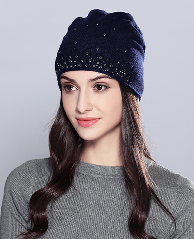 Rhinestones Double Layer Beanie Rhinestones Double Layer Beanie