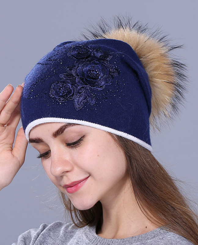Rabbit fur wool Knitted hat Rabbit fur wool Knitted hat