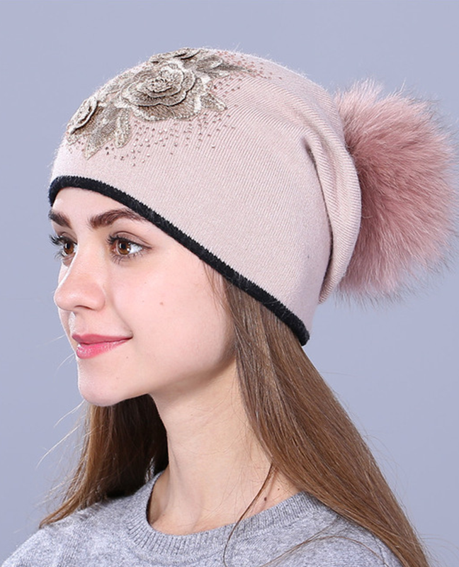 Rabbit fur wool Knitted hat Rabbit fur wool Knitted hat