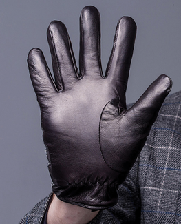 Genuine Leather Plaid Glove