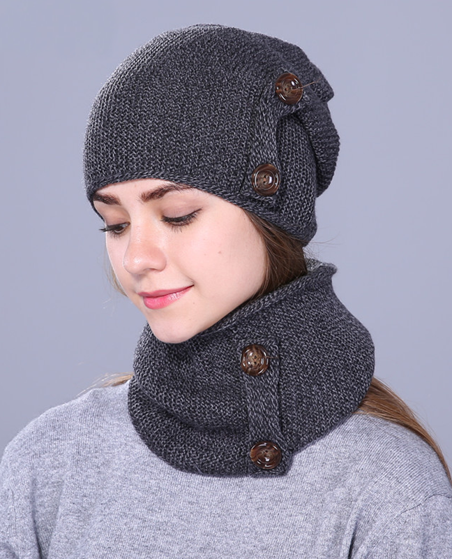 knitted Unisex Thick hat scarf set knitted Unisex Thick hat scarf set