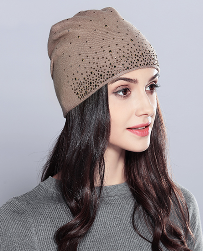Rhinestones Double Layer Beanie Rhinestones Double Layer Beanie