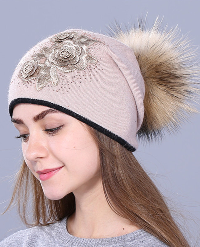 Rabbit fur wool Knitted hat Rabbit fur wool Knitted hat