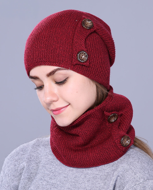 knitted Unisex Thick hat scarf set knitted Unisex Thick hat scarf set