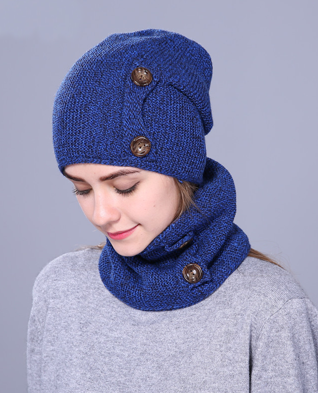 knitted Unisex Thick hat scarf set knitted Unisex Thick hat scarf set