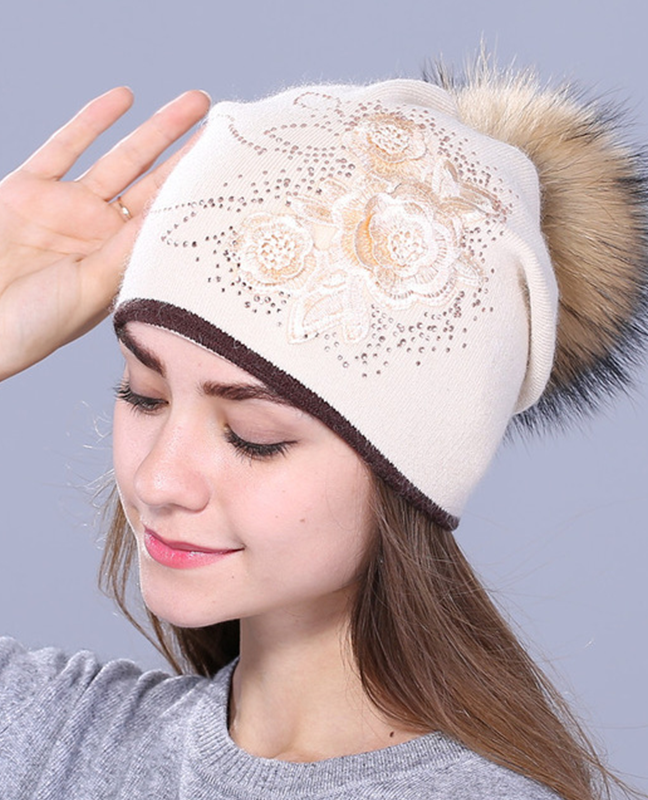 Rabbit fur wool Knitted hat Rabbit fur wool Knitted hat