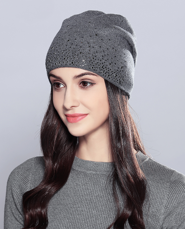 Rhinestones Double Layer Beanie Rhinestones Double Layer Beanie