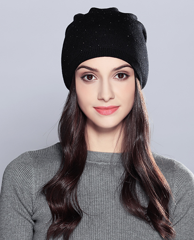 Rhinestones Layered Beanie Rhinestones Layered Beanie