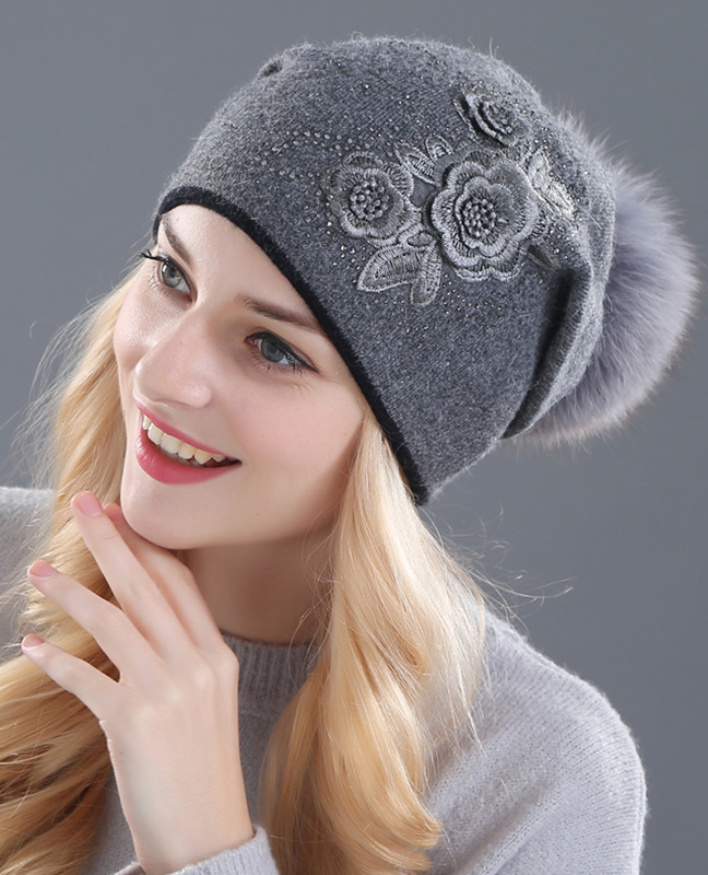 Rabbit fur wool Knitted hat Rabbit fur wool Knitted hat