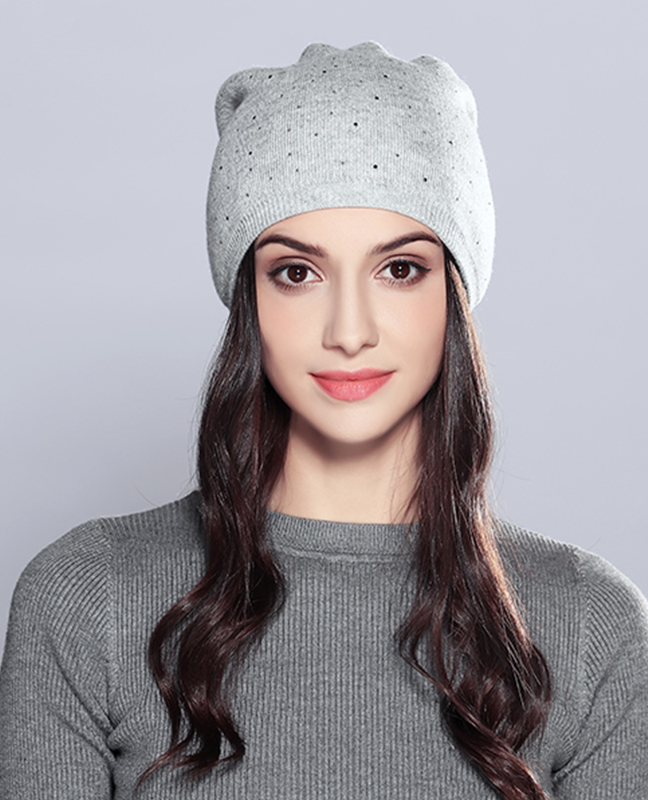 Rhinestones Layered Beanie Rhinestones Layered Beanie