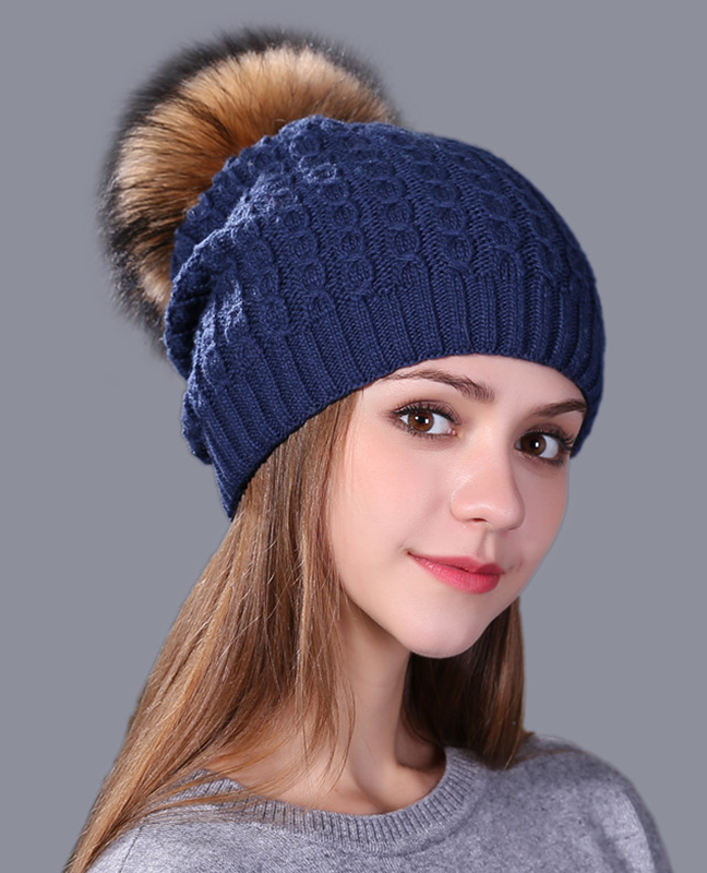 Real mink fur Knitted hat Real mink fur Knitted hat