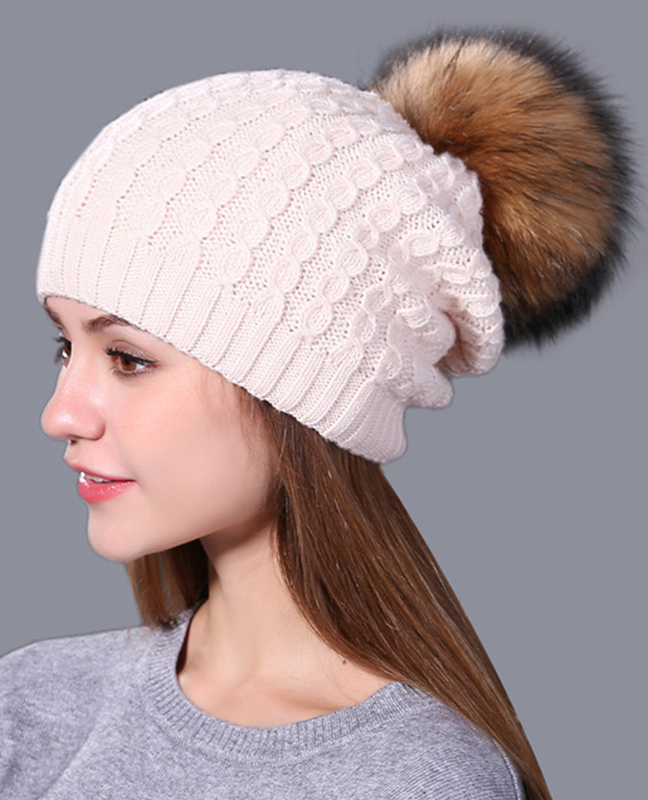 Real mink fur Knitted hat Real mink fur Knitted hat