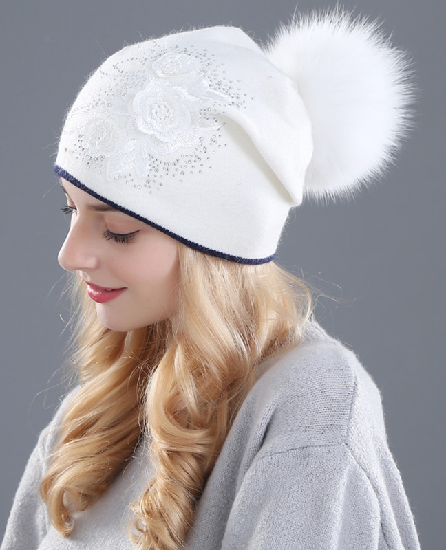 Rabbit fur wool Knitted hat Rabbit fur wool Knitted hat