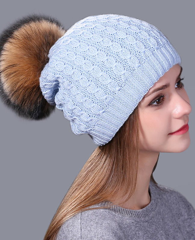 Real mink fur Knitted hat Real mink fur Knitted hat