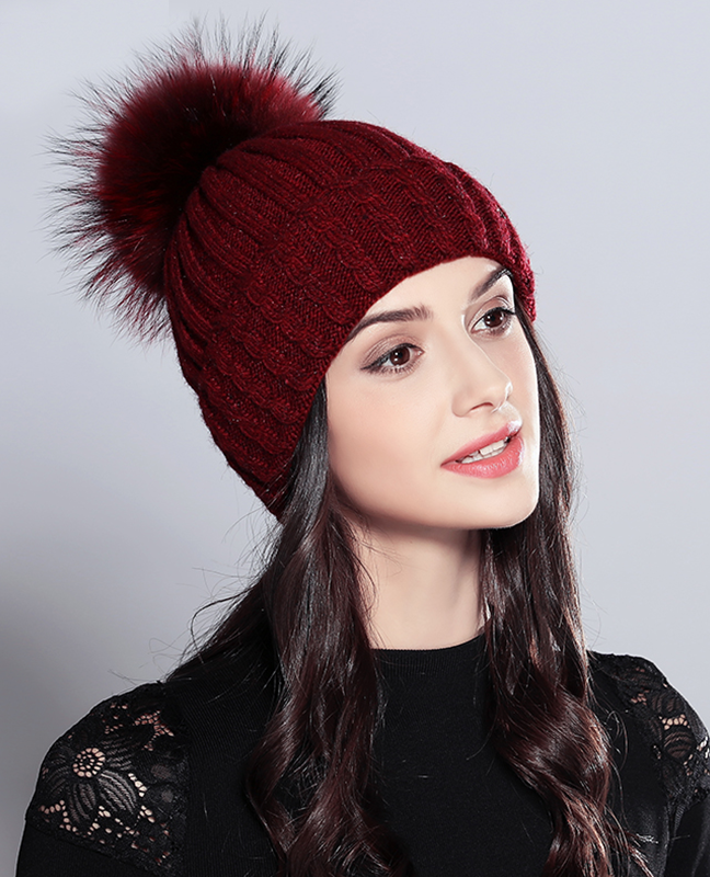 Natural Raccoon Fur Beanie Natural Raccoon Fur Beanie
