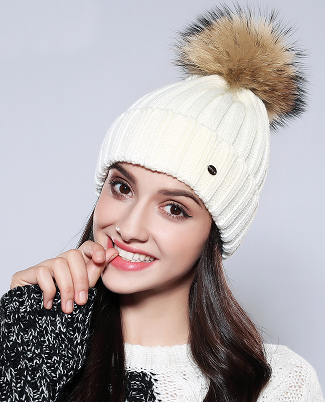 Wool Raccoon Fur Beanie Wool Raccoon Fur Beanie