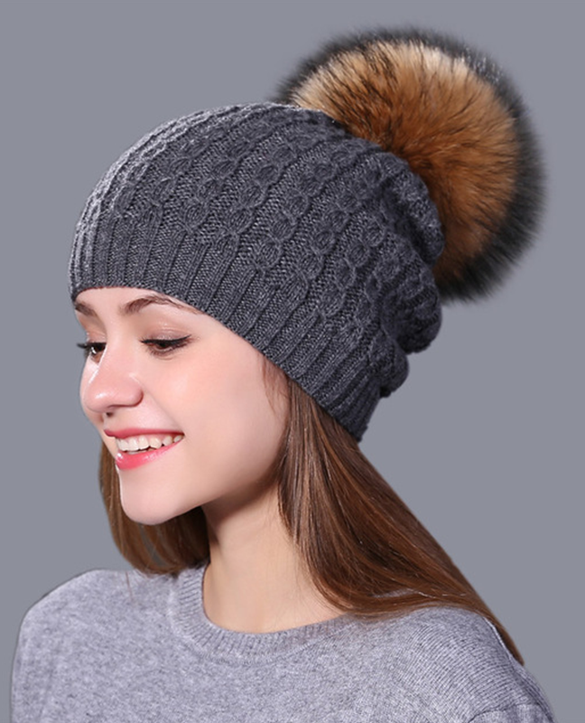 Real mink fur Knitted hat Real mink fur Knitted hat