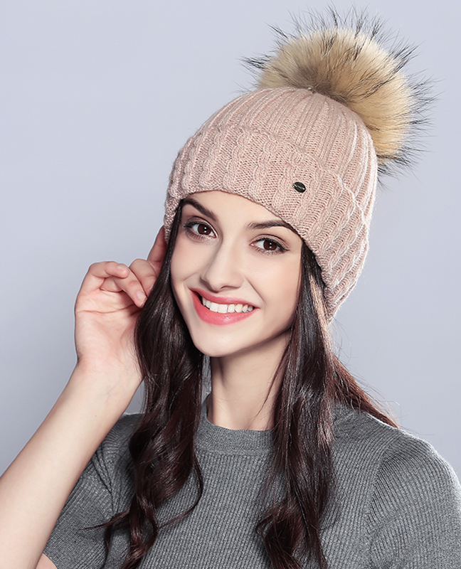 Natural Raccoon Fur Beanie Natural Raccoon Fur Beanie