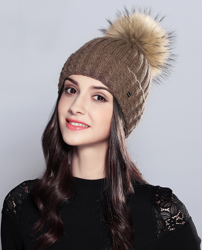Natural Raccoon Fur Beanie Natural Raccoon Fur Beanie
