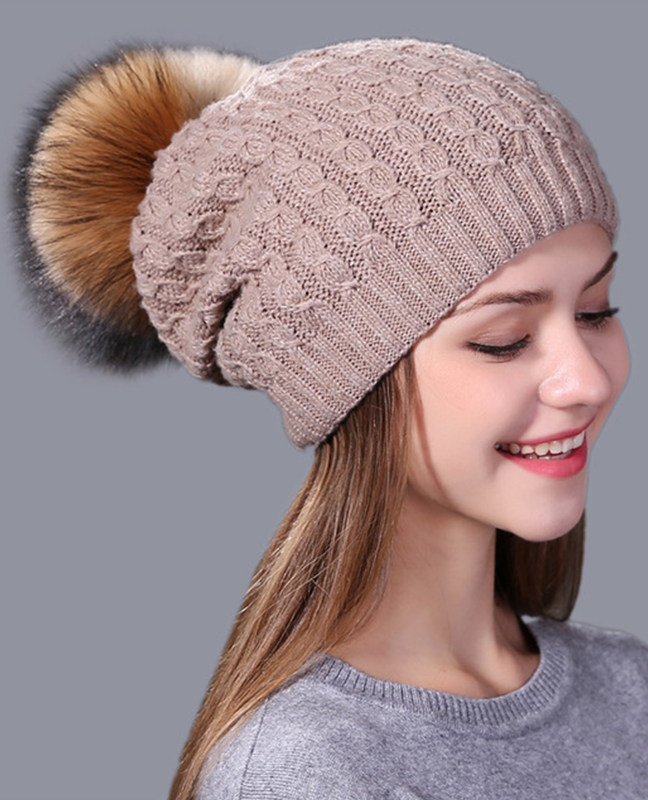 Real mink fur Knitted hat Real mink fur Knitted hat