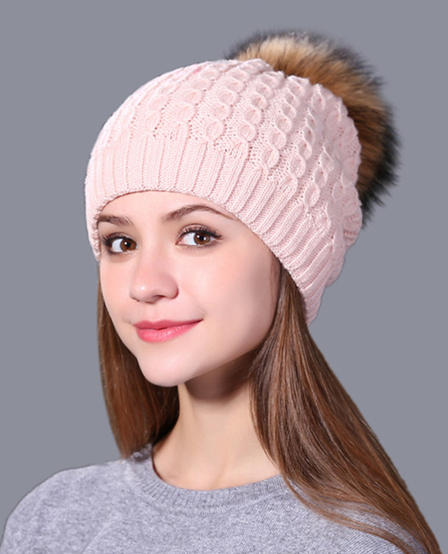 Real mink fur Knitted hat Real mink fur Knitted hat