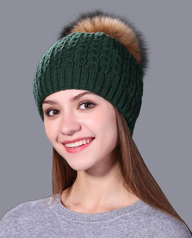 Real mink fur Knitted hat Real mink fur Knitted hat