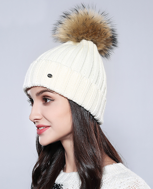 Wool Raccoon Fur Beanie Wool Raccoon Fur Beanie