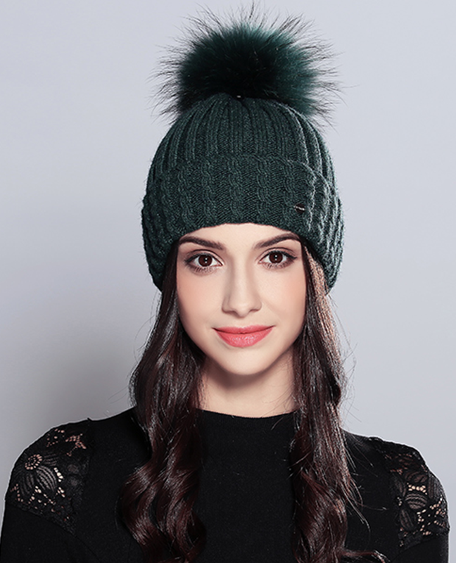 Natural Raccoon Fur Beanie Natural Raccoon Fur Beanie