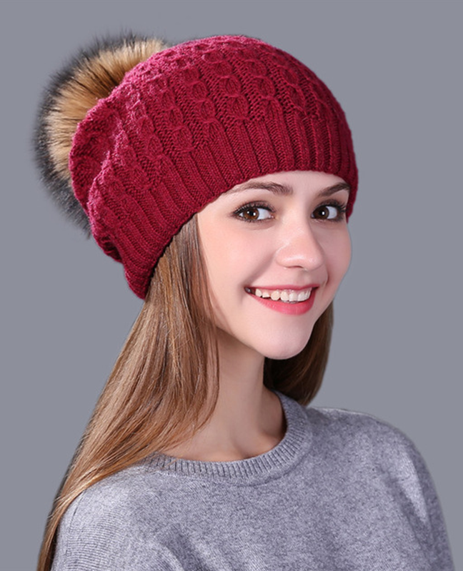 Real mink fur Knitted hat Real mink fur Knitted hat