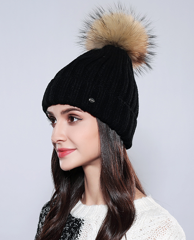 Wool Raccoon Fur Beanie Wool Raccoon Fur Beanie