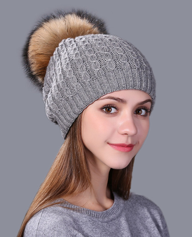 Real mink fur Knitted hat Real mink fur Knitted hat