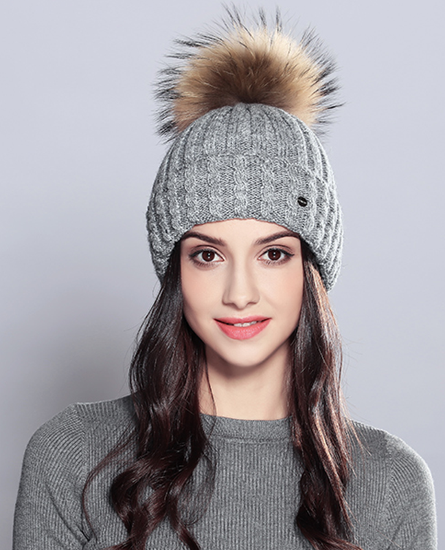 Natural Raccoon Fur Beanie Natural Raccoon Fur Beanie