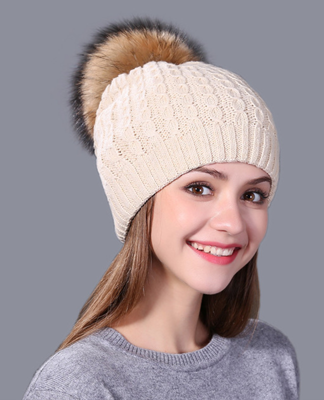 Real mink fur Knitted hat Real mink fur Knitted hat