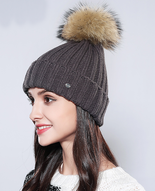 Wool Raccoon Fur Beanie Wool Raccoon Fur Beanie
