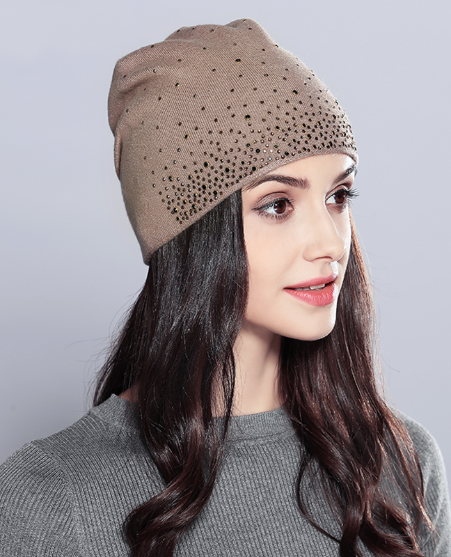 Rhinestones Double Layer Beanie Rhinestones Double Layer Beanie