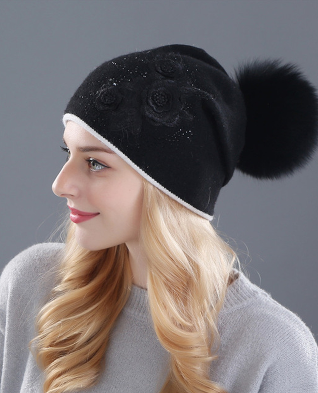 Rabbit fur wool Knitted hat Rabbit fur wool Knitted hat