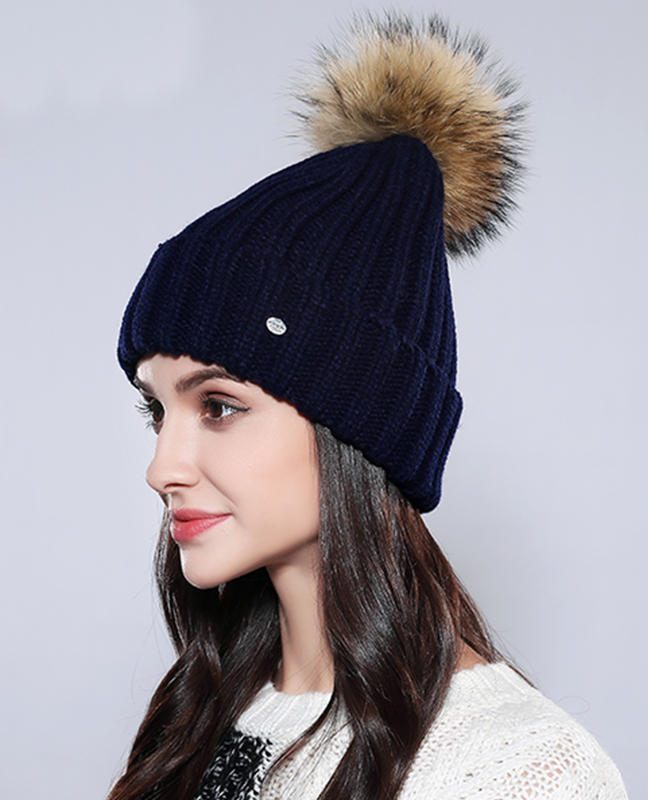 Wool Raccoon Fur Beanie Wool Raccoon Fur Beanie