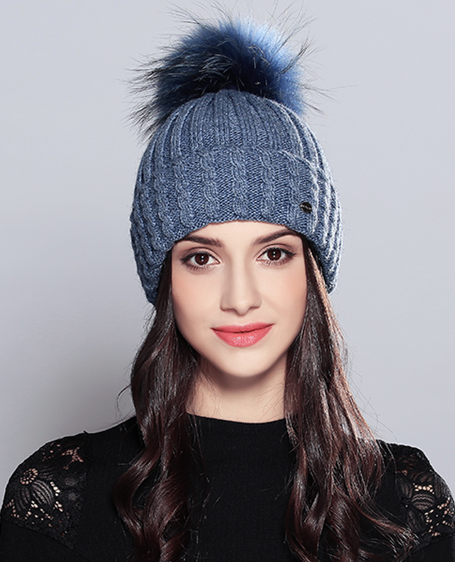 Natural Raccoon Fur Beanie Natural Raccoon Fur Beanie