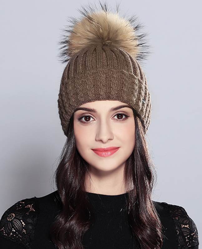 Natural Raccoon Fur Beanie Natural Raccoon Fur Beanie