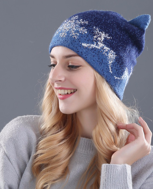 Kitty Rabbit fur wool beanie Kitty Rabbit fur wool beanie