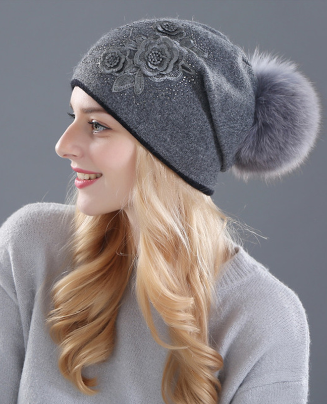 Rabbit fur wool Knitted hat Rabbit fur wool Knitted hat