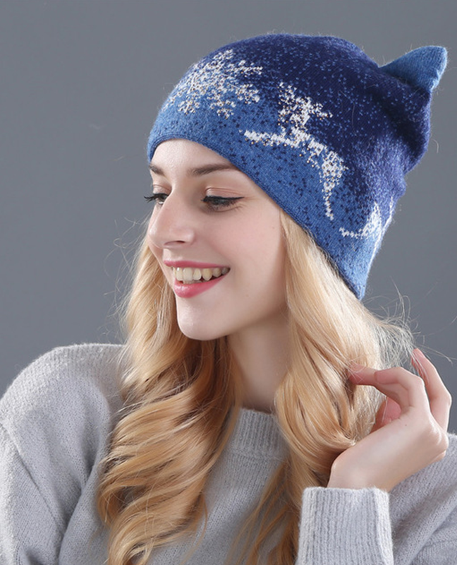 Kitty Rabbit fur wool beanie Kitty Rabbit fur wool beanie