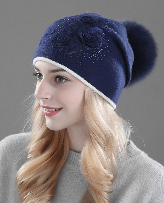 Rabbit fur wool Knitted hat Rabbit fur wool Knitted hat