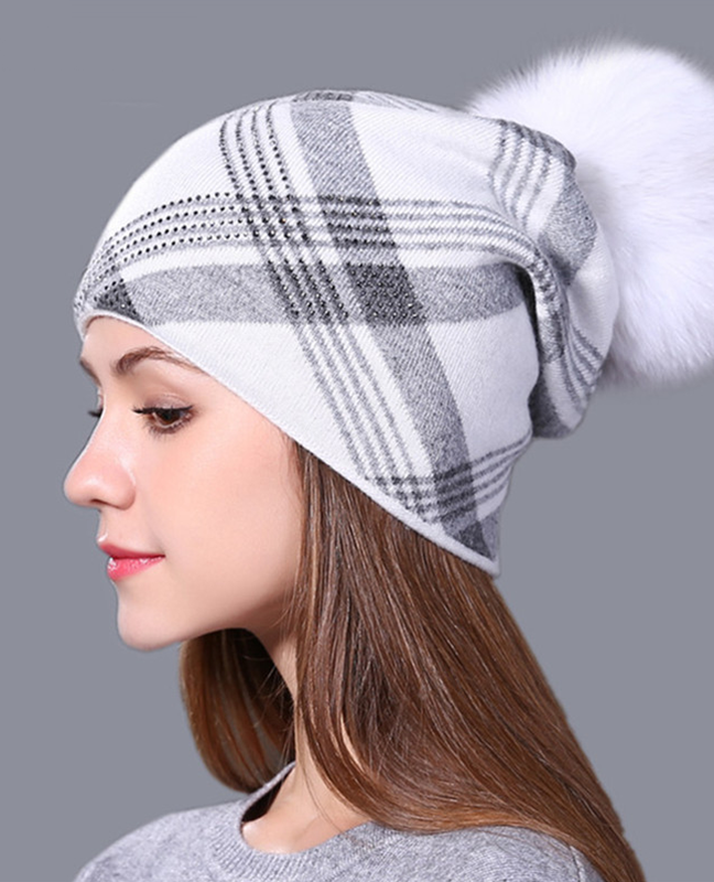 Plaid Knitted Winter Beanie Plaid Knitted Winter Beanie