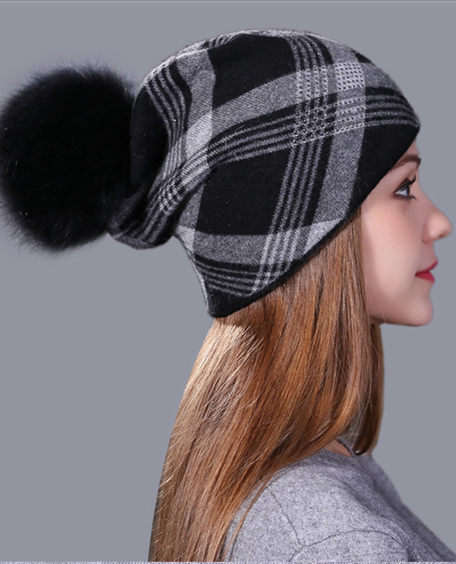 Plaid Knitted Winter Beanie Plaid Knitted Winter Beanie