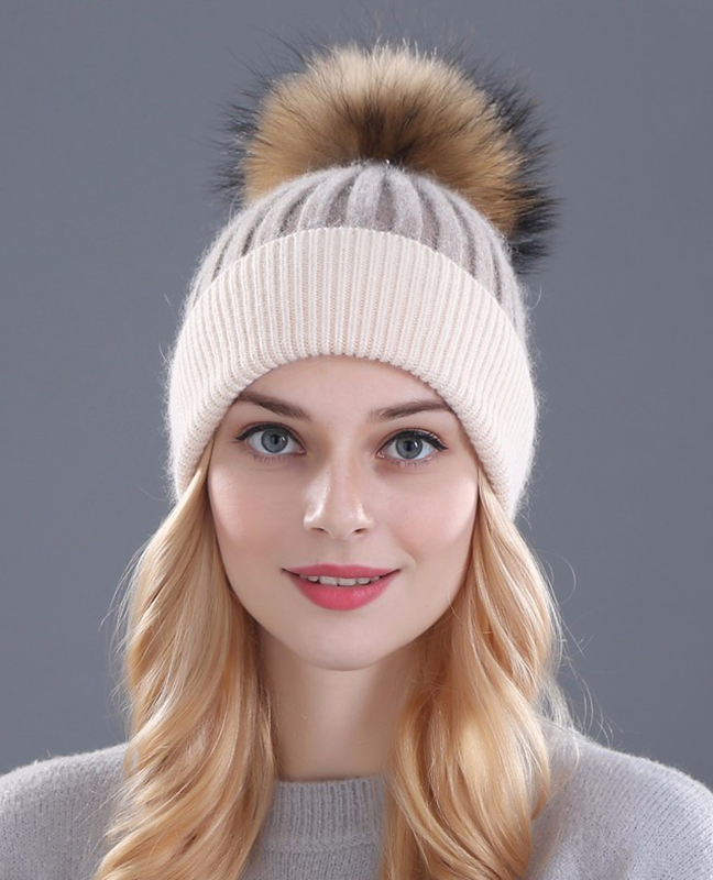 Rhinestone Natural Fur Beanie Rhinestone Natural Fur Beanie