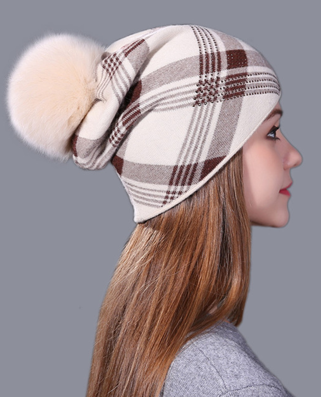 Plaid Knitted Winter Beanie Plaid Knitted Winter Beanie