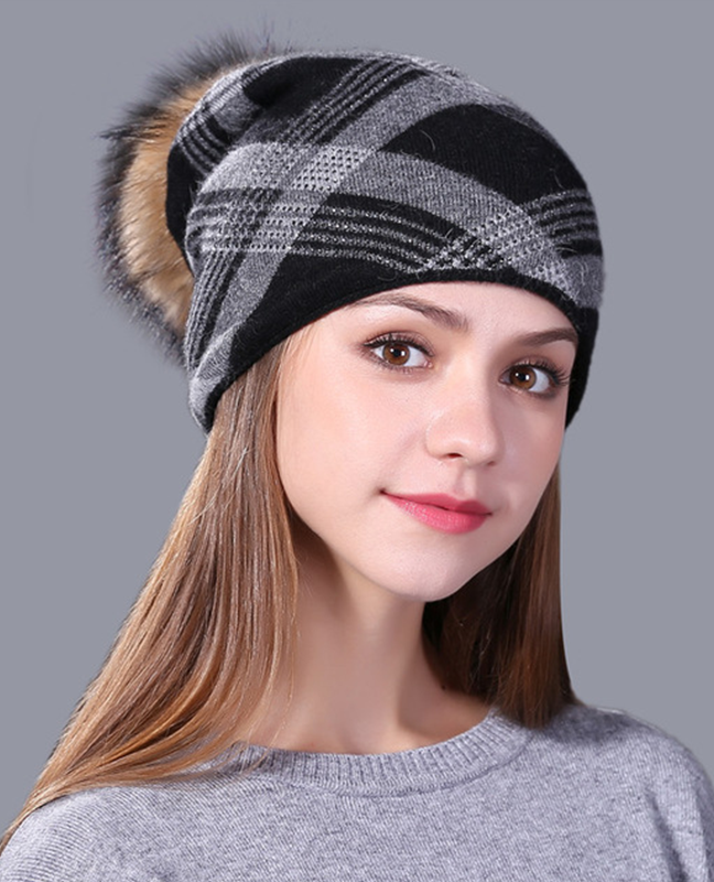 Plaid Knitted Winter Beanie Plaid Knitted Winter Beanie